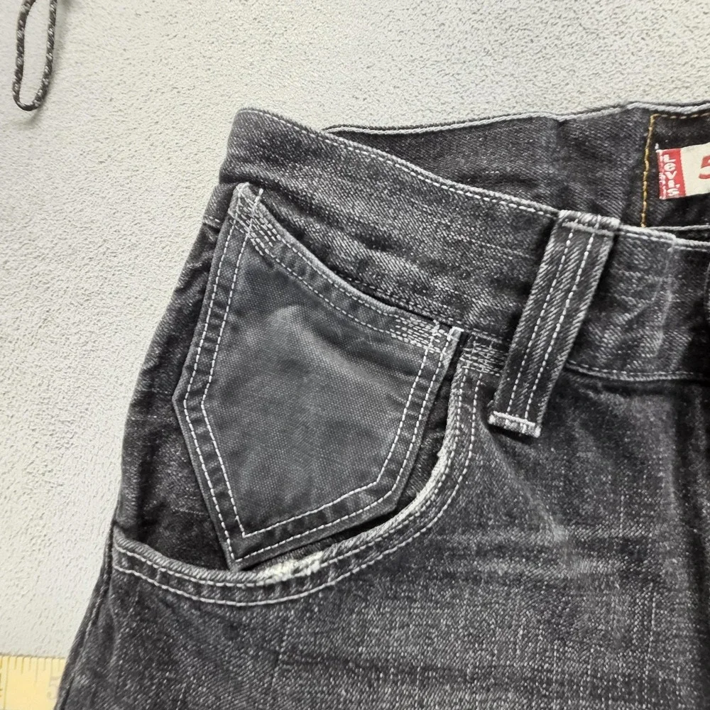 Vintage Levis 511 Jeans Mens Black Slim Buckle Back Zip‎ Fly Fits 30x34